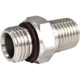 SS Adapter 9/16-18 Male to 1/4" Male NPT"