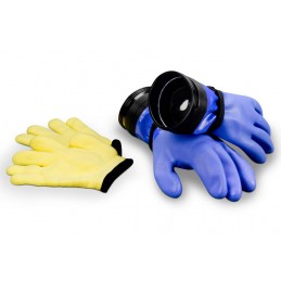 Zip Dry Gloves "Heavy-Duty" with Wrist Dam (Blue) & Liners