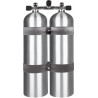 Twinset AL Cylinders , 80cf silver (Dirty Beast) (~11,1 litre), 207 bar, DIR Style - stainless steel tank bands and rubber knobs