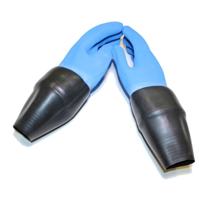 NORDIC BLUE DRY GLOVES WITH LATEX CONICAL WRIST SEAL AND LOOSE INNER LINER