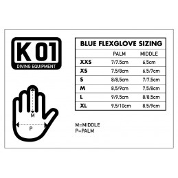 K01 tabella misure guanti flexglove 3 mm