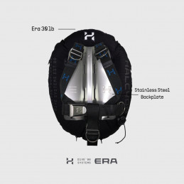 Complete Halcyon ERA Standard BC System with stainless steel backplate. Ready-to-use dive kit for single tank.
