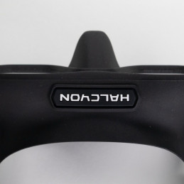 Maschera Halcyon Omnis Nera Vista Superiore Con Logo In Dettaglio