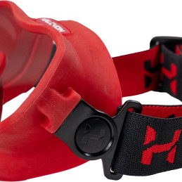 Maschera Halcyon Omnis Rossa Con Cinghiolo Elastico (Non Incluso) E Dettaglio Fibbia