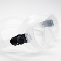 Maschera Halcyon Omnis Trasparente Con Cinghiolo In Silicone Incluso E Dettaglio Fibbia Regolazione