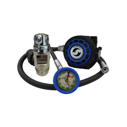 Set Erogatore Stage Nitrox Scubatec FX4 F32 con Manometro Blu