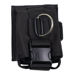 Left Halcyon ACB integrated weight pocket with stainless steel attachment D-ring