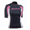Salvimar Oasi women's short sleeve rash guard black pink with UPF 50+ UV protection