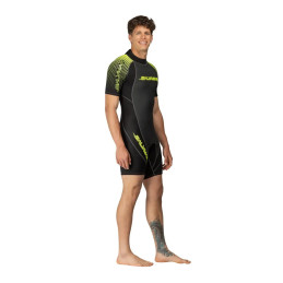 Salvimar Surfshell Shorty Uomo 2 mm Back Zip muta shorty per nuoto e snorkeling vista tre quarti