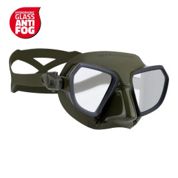 Salvimar Noah Anti Fog freediving and spearfishing mask Military Green Black with hydrophobic anti fog lenses