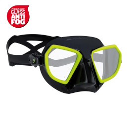 Maschera Salvimar Noah Anti Fog apnea e pesca subacquea colore Nero Acid Green con tecnologia Anti Fog