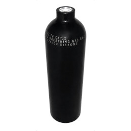 Tecline 0.85 litre 207 bar aluminium argon cylinder neck and thread detail