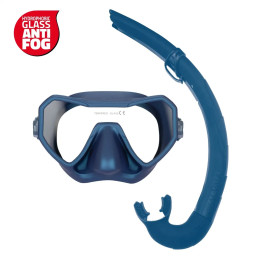 Salvimar Neo Anti Fog Combo con maschera e snorkel Bite Air per snorkeling colore Shining Blue