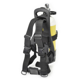 Schienalino porta bombola sub Best Divers per bombole da 3, 5 e 7 litri con spallacci regolabili e sgancio rapido.
