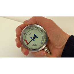 Manometro sub Halcyon Master 63 mm con nuovo logo H impugnato per mostrare le dimensioni reali