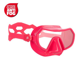 Maschera sub Salvimar Endless Anti Fog frameless rosa vista prospettica
