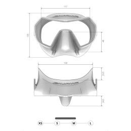 Tabella misure maschera sub Salvimar Endless Anti Fog frameless
